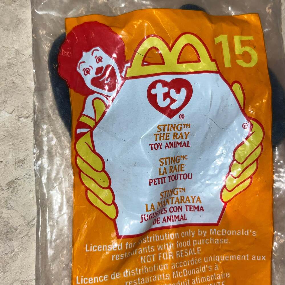 McDonald's Ty #15 - Sting the Ray - Plush Toy Animal - 2000